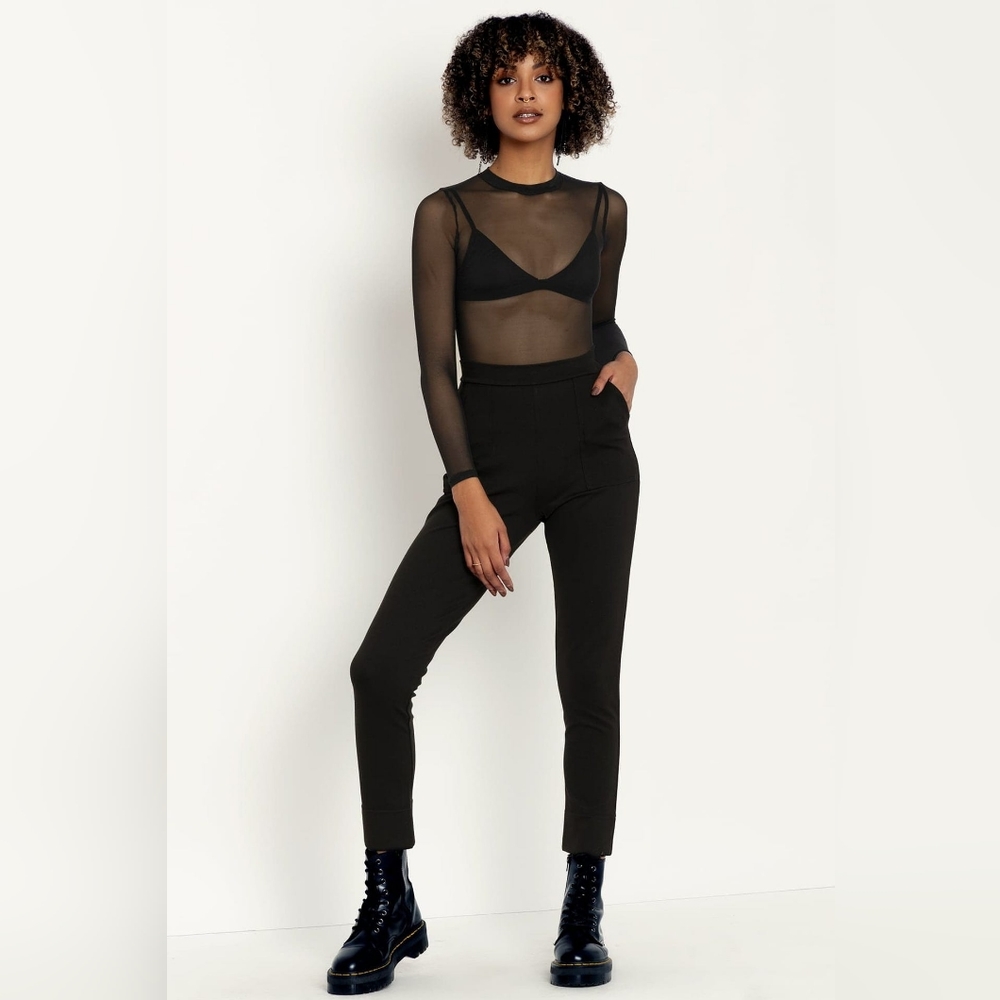 XS Push It Ponte High Waisted Cuffed Pants Blackmilk Clothing